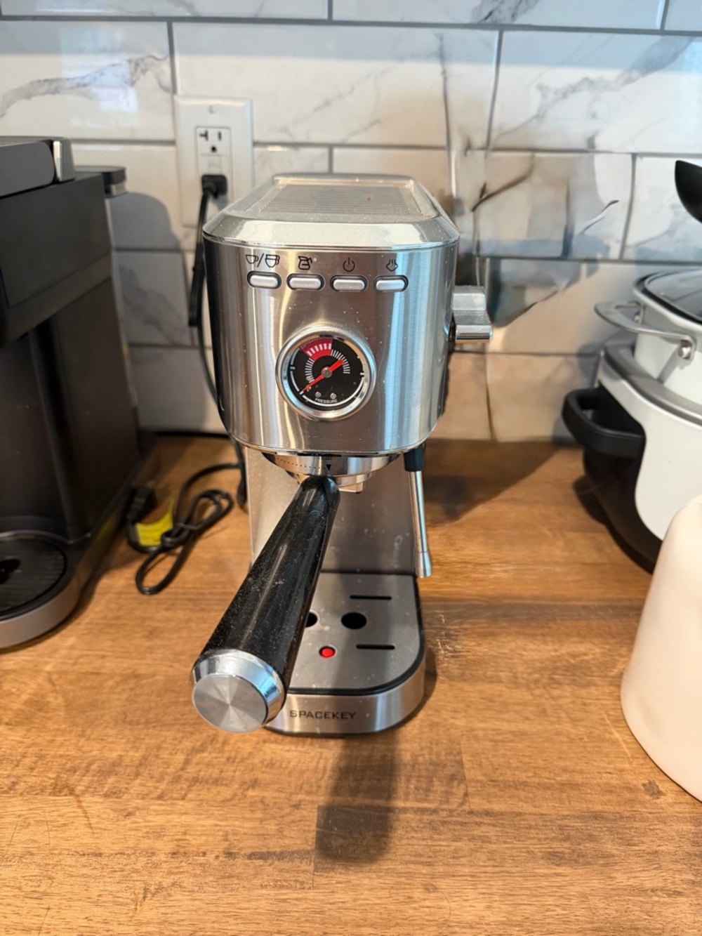 Stainless Steel Espresso Machine - Silver